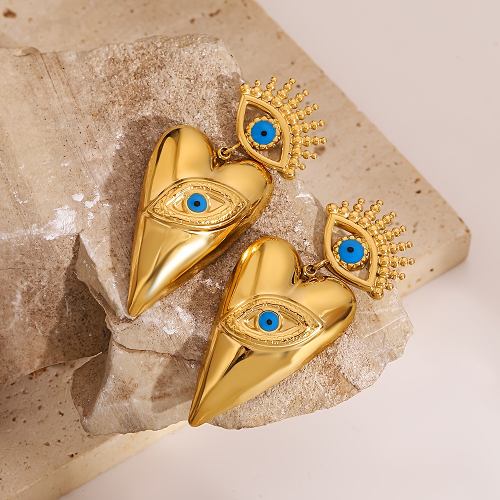 Vintage Devil's Eye Pendant Earrings, Exquisite Gift for Halloween